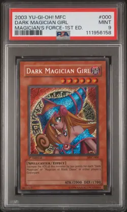 YUGIOH PSA 9 MINT Dark Magician Girl MFC-000 Secret Rare 1st Edition *6158 - Image 1