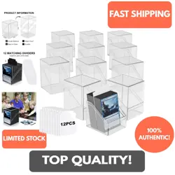 Clear Acrylic Card Deck Boxes with 12 Dividers - Perfect for Collectors - Image 1