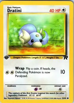 Dratini 53 1st Edition 2000 Team Rocket Pokemon Card - Image 1