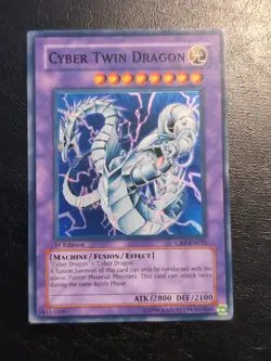 Yu-Gi-Oh! SUPER RARE HOLO CARD CYBER TWIN DRAGON CRV-EN035 1ST VLP - Image 1