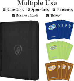Trading Card Binder 9 Pocket, PU Cover Card Collection Binder for 360 Cards, Pr - Image 3