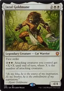 102 JAZAL GOLDMANE MYTHIC DOMINARIA UNITED COMMANDER MTG CARD - Image 1