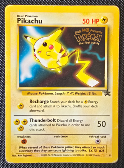 Pokemon WOTC Card - Pikachu - Black Star Promo - Non-Holo Rare - #4 - MP-HP - Image 1
