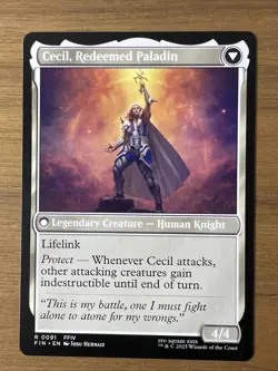 MTG Final Fantasy - Cecil, Dark Knight/Cecil, Redeemed Paladin - R 0091 - Image 2