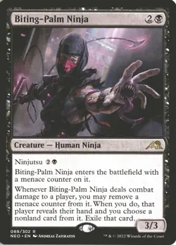 MTG Biting-Palm Ninja (088) *Non-Foil* Base Rare Kamigawa: Neon Dynasty MT/NM - Image 1