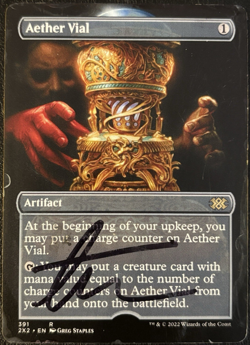 Aether Vial Artist Proof Signed Sketched Double Masters 2022 2X2 MTG - Image 1