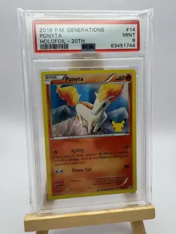 2016 Pokemon Generations Ponyta Holofoil - 20th Anniversary Promo PSA 9 - Image 4