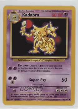 Kadabra Pokemon Base Set #32 1999 0kb5 - Image 1