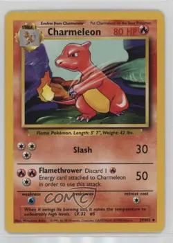 Charmeleon Pokemon Base Set #24 1999 0kb5 - Image 1