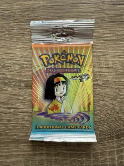 Pokemon Gym Heroes Vintage Booster Pack Erika Art SEALED Long Crimp Unweighted - Image 1