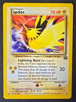 Pokemon WOTC Card - Zapdos - Black Star Promo - Non-Holo Rare - #23 - NM-LP - Image 1
