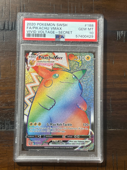 2020 Pokemon SWSH Vivid Voltage Pikachu VMAX 188/185 Secret Rare PSA 10 PRISTINE - Image 1