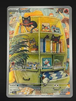 Pokemon - Litten - 167/162 Temporal Forces - Illustration Rare - Near Mint - Image 1