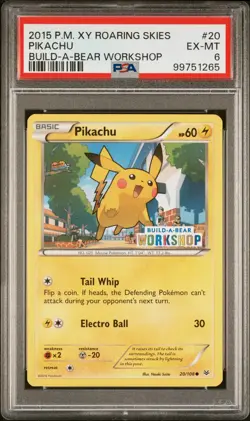 Pikachu Build-A-Bear Pokemon Card 20/108 PSA 6 Build A Bear Promo UK - Image 1