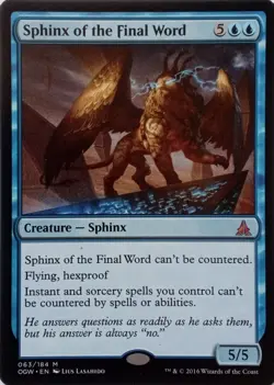063/184 SPHINX OF THE FINAL WORD MYTHIC OATH OF THE GATEWATCH MTG CARD - Image 1