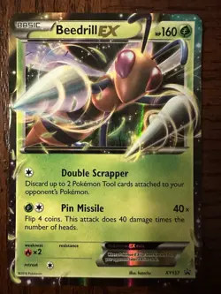 Beedrill EX XY157 Black Star Promo Holo Pokemon Card MP - Image 1