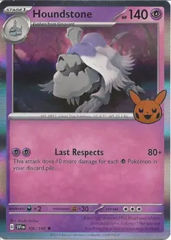 Pokemon TCG Houndstone Holo Card 106/198 Trick or Trade 2023 - Image 1