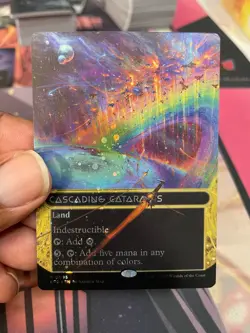 MTG - CASCADING CATARACTS - BORDERLESS - RARE - GALAXY FOIL - NM - EOE - Image 1