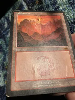 MTG Mountain Guru Land Magic the Gathering Terese Nielsen Damaged Rare - Image 3