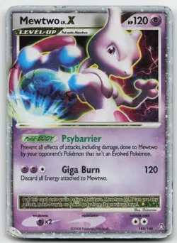 Pokemon tcg Legends Awakened #144/146 Mewtwo LV.X Heavily played/Damage - Image 1
