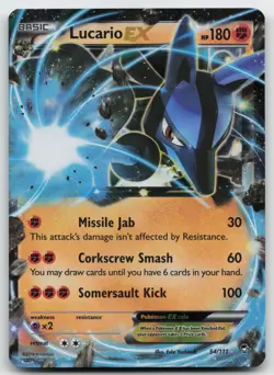 Pokemon tcg XY - Furious Fists #54/111 Lucario EX Lightly played - Image 1
