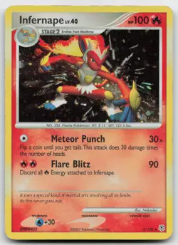 Pokemon tcg Diamond and Pearl #5/130 Infernape Holo Moderately played - Image 1