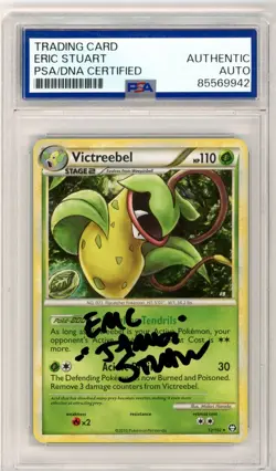 PSA Signed Eric Stuart Pokemon TCG Victreebel 12/102 Triumphant Holo Rare - Image 1