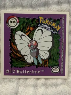 1999 Artbox Pokemon Action Flipz Premier Edition Stickers Butterfree Sp02 - Image 1