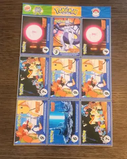 Complete Lot Burger King Pokemon Cards Movie Master Trainer Uncut Sheet 1999 - Image 5
