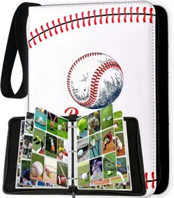 900 Pockets Baseball Card Binder, Trading Card Binder with 50Pcs Card Sleeves... - Image 1