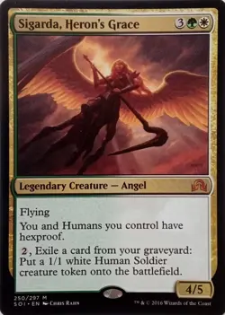 250/297 SIGARDA, HERON'S GRACE MYTHIC SHADOWS OVER INNISTRAD MTG CARD - Image 1