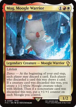 MTG Magic 1x Mog, Moogle Warrior SURGE FOIL (M/NM) Commander Final Fantasy - Image 1