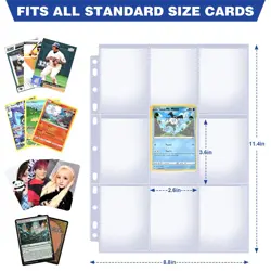 42 Pack 9 Pocket Double Side Card Sleeves Binder Sheets, Holds 756 Cards, Tra... - Image 5