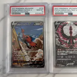 PSA 10 Galarian Moltres V 078/070 Zapdos Articuno 074 076 Pokemon Card Japanese - Image 2