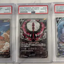 PSA 10 Galarian Moltres V 078/070 Zapdos Articuno 074 076 Pokemon Card Japanese - Image 3