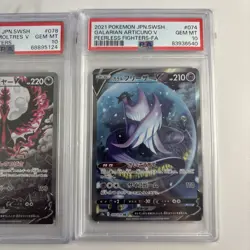 PSA 10 Galarian Moltres V 078/070 Zapdos Articuno 074 076 Pokemon Card Japanese - Image 4