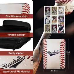 Baseball Card Binder,2024-2025 Sports Trading Card with Sleeves Holder Album,... - Image 2