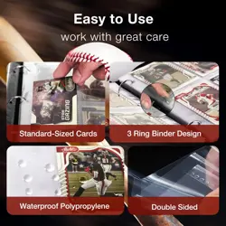 Baseball Card Binder,2024-2025 Sports Trading Card with Sleeves Holder Album,... - Image 4