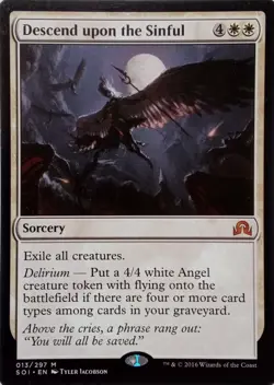 013/297 DESCEND UPON THE SINFUL MYTHIC SHADOWS OVER INNISTRAD MTG CARD - Image 1
