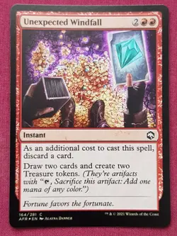 Magic The Gathering ADVENTURES IN FORGOTTEN REALMS FOIL UNEXPECTED WINDFALL MTG - Image 1
