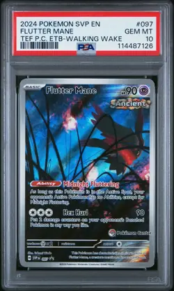 2024 POKEMON SVP POKEMON CENTER ETB BLACK STAR PROMO #097 FLUTTER MANE PSA 10 - Image 1