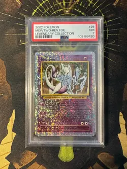 Pokemon Mewtwo 29/110 Legendary Collection Reverse Holo PSA 7 - Image 1