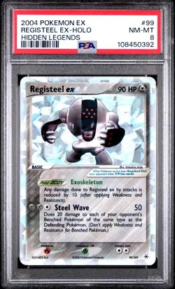 2004 POKEMON EX HIDDEN LEGENDS #99 REGISTEEL EX-HOLO PSA 8 - Image 1