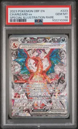 Pokemon OBF 223/197 - Obsidian Flames Charizard ex SIR - PSA 10 - Image 1
