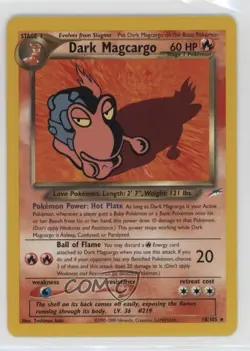 Dark Magcargo 1st Ed. Pokemon Neo Destiny #18 2002 04dh - Image 1