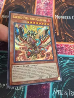 Yugioh Sacred Fire King Garunix SR14-EN001 Ultra Rare 1st Edition Near Mint - Image 2