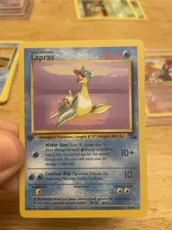 Lapras 25/62 1st Edition Fossil Pokemon Card LP - Image 1