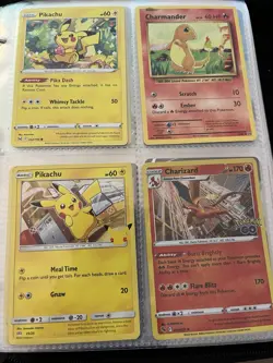 Pokemon 4x4 Card Holder Binder 3 Ring w/ Removable Sleeves 150+ Cards Included - Image 5
