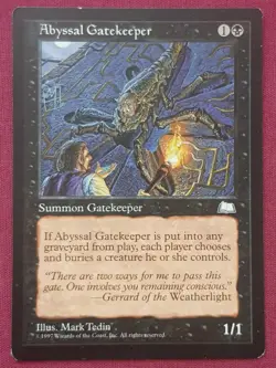 Magic The Gathering WEATHERLIGHT ABYSSAL GATEKEEPER black card MTG - Image 1