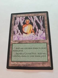 MTG Magic the Gathering 1m Crystal Vein - Mirage Land Card - Image 1